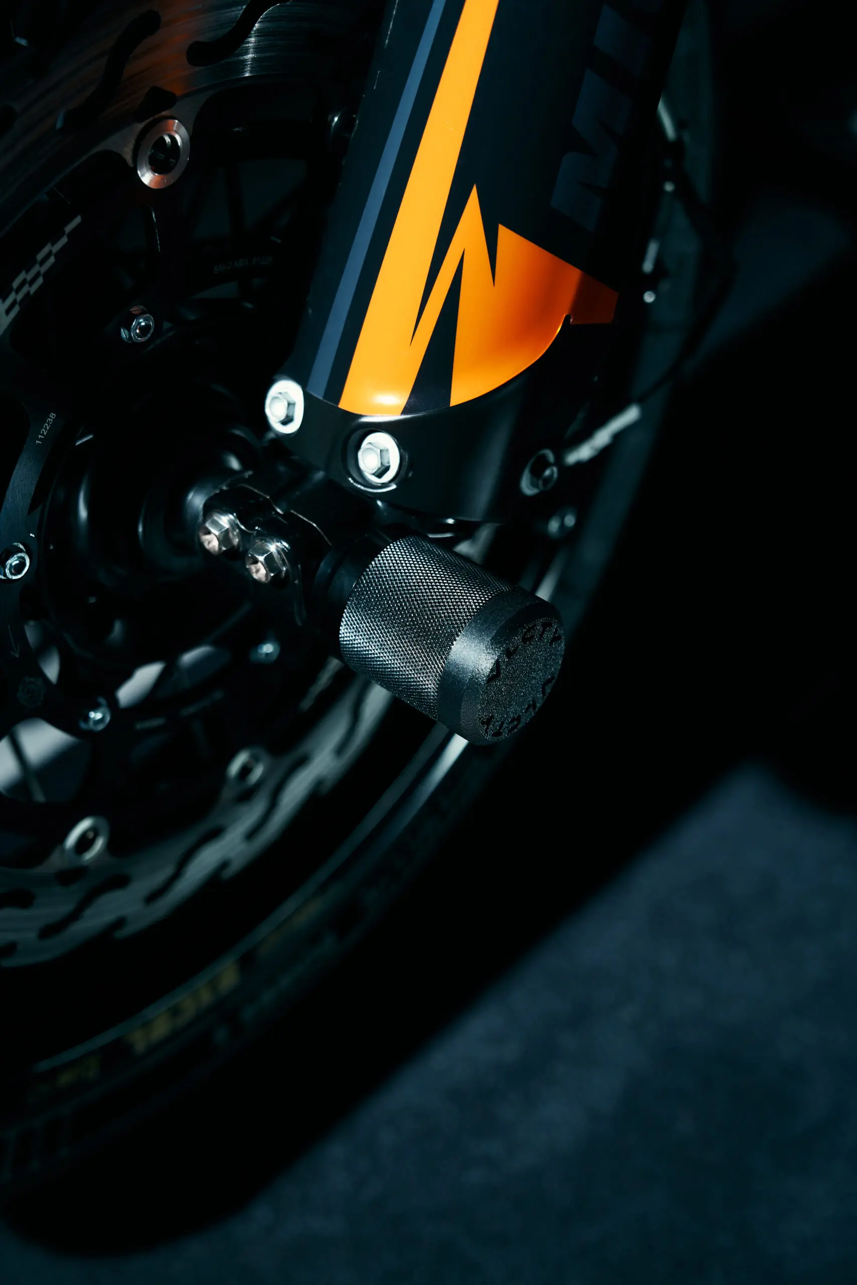 VLCTY supermoto axle sliders crash protection